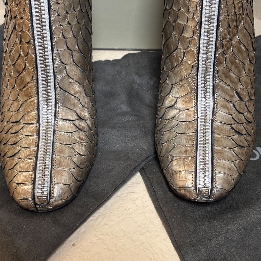 Tom Ford Python Booties Silver Metallic Ankle Boo… - image 5
